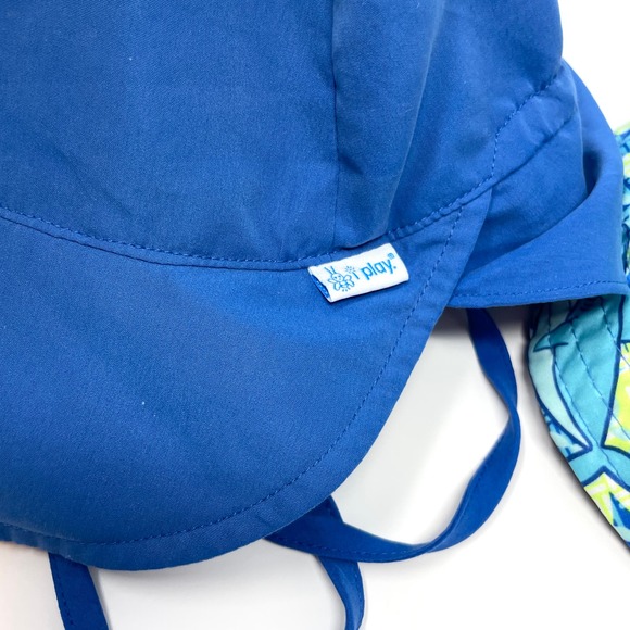 I Play Shark Toddler Boy Reversible Beach Sun Hat In Blue Bundle - Picture 3 of 8